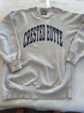 Gray 'Crested Butte' Crewneck Sweatshirt